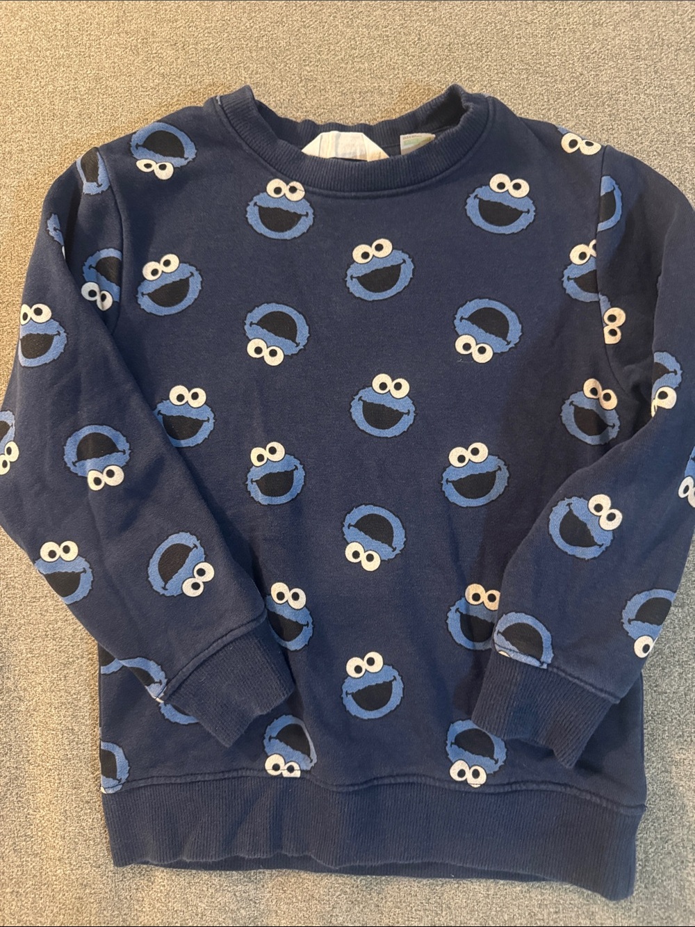 5/$15- Kids Navy Blue Cookie Monster Sweatshirt